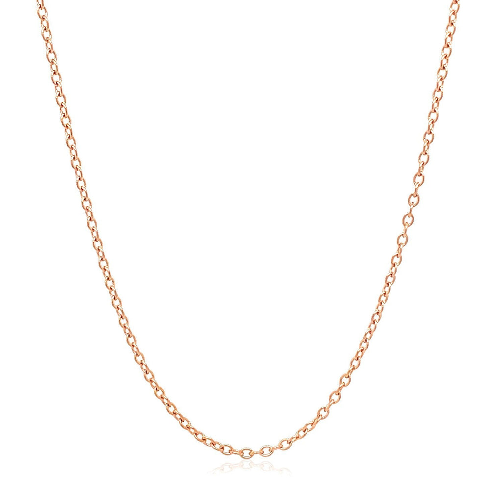 18K Rose Gold Round Oval Link Chain | 1.5mm