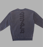YEREVAN Embroidered Logo Design Oversized Crewneck Sweatshirt | Dark Vintage Grey