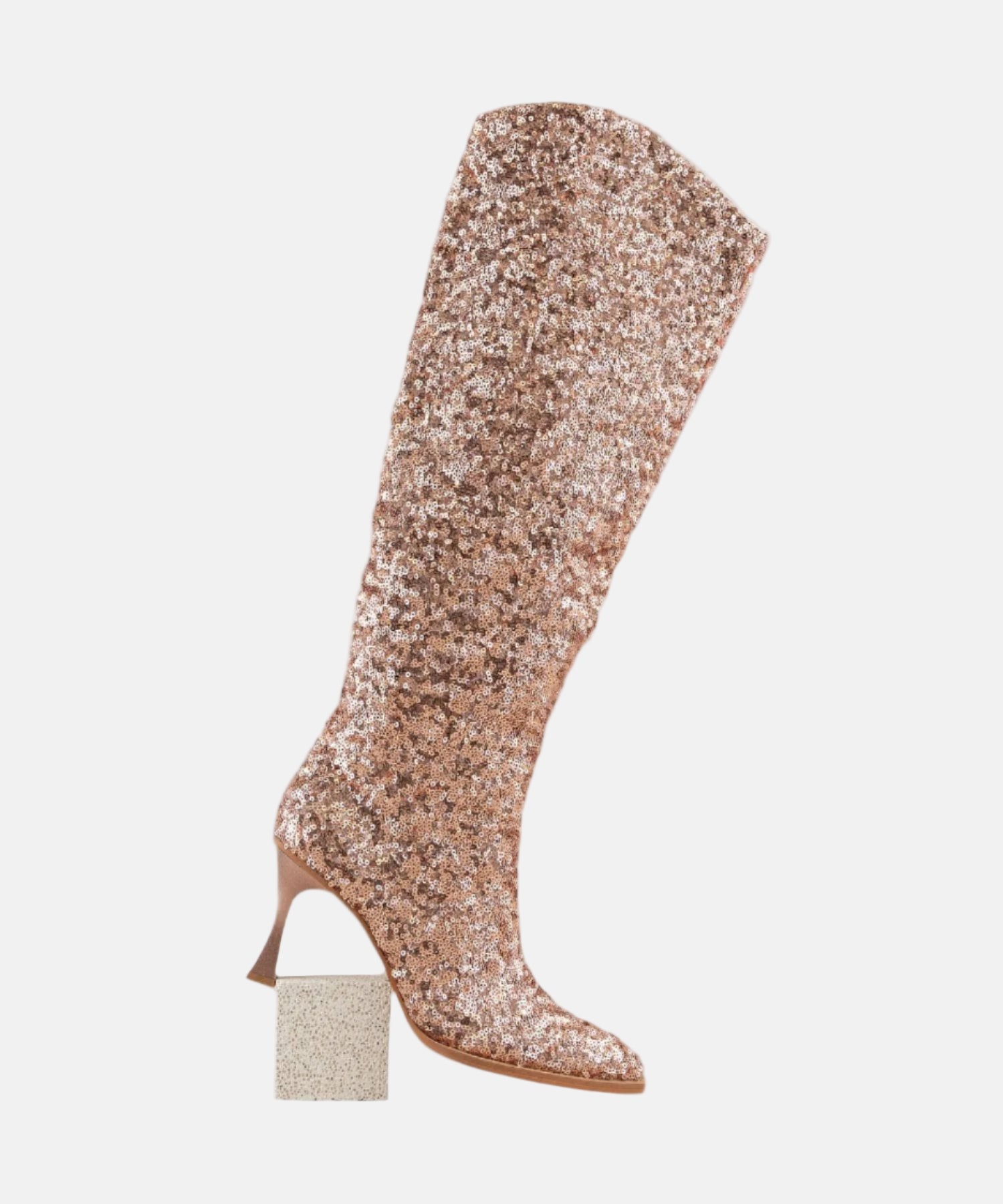 The Jewel Rose Gold | Knee High Sequin Boots