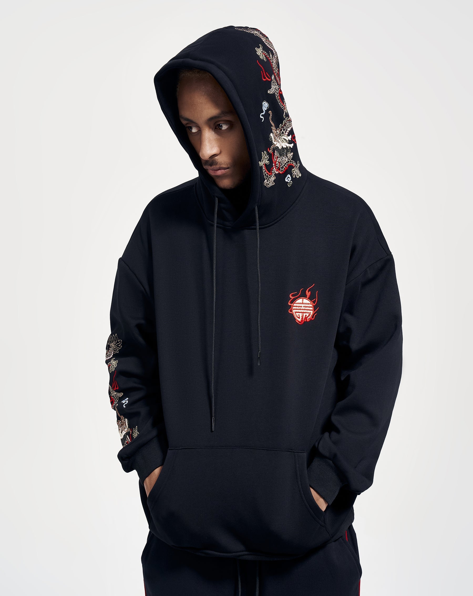 KH9190 Dragon Embroidery Hoodie