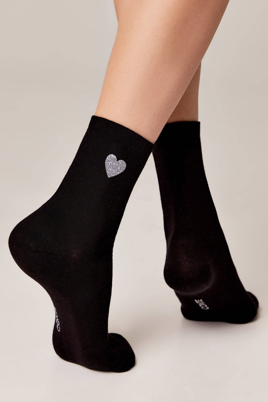 Cotton Socks Conte Classic 427 Shimmering Heart Pattern