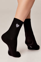 Cotton Socks Conte Classic 427 Shimmering Heart Pattern
