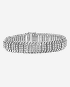 14K White Gold 5.0 Cttw Round Brilliant Cut Diamond 7" Tennis Bracelet