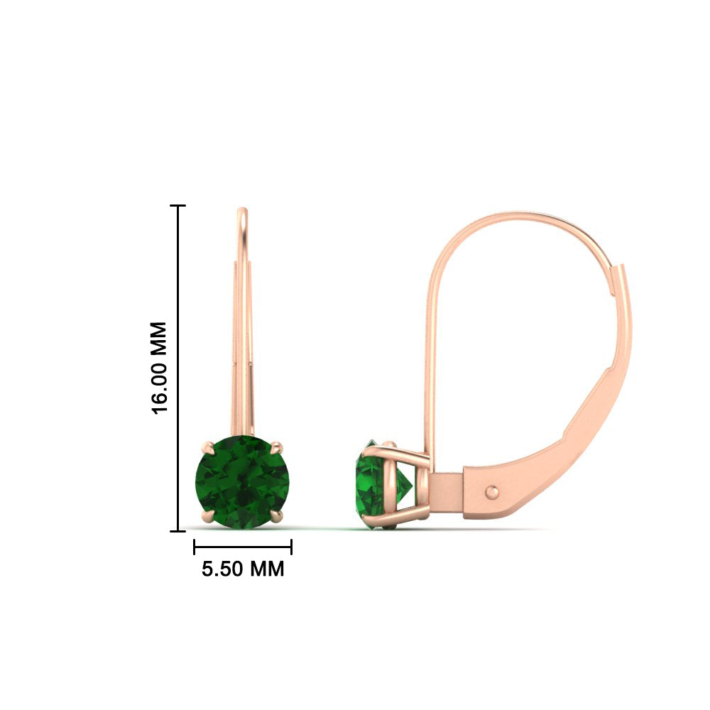 1 Carat Round Diamond Lever Back Earrings