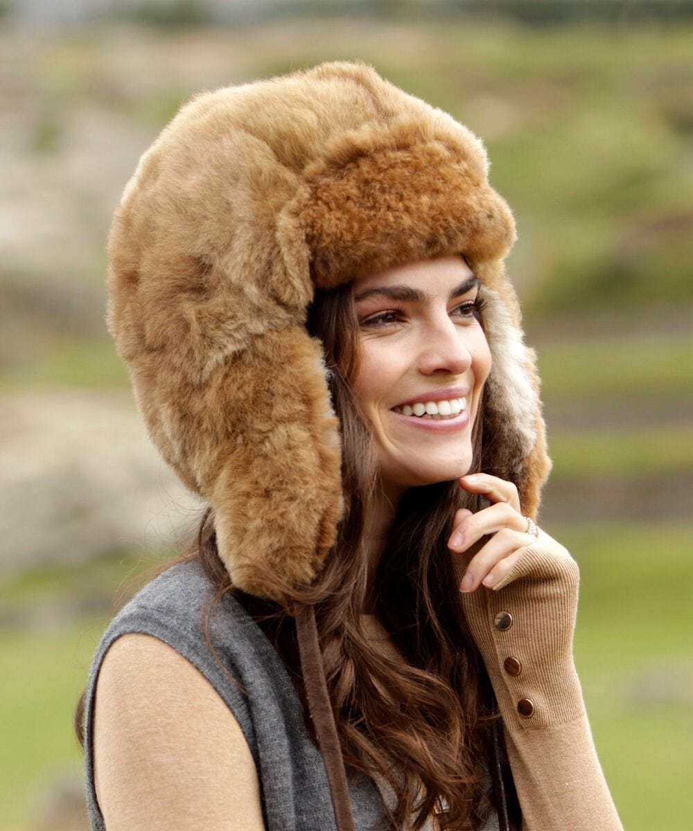 Baby Alpaca RCMP Fur Hat with Earflaps Chullo