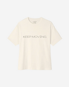 Luxe Teddy Oversized 'KEEP MOVING' Boxy Tee | 1023