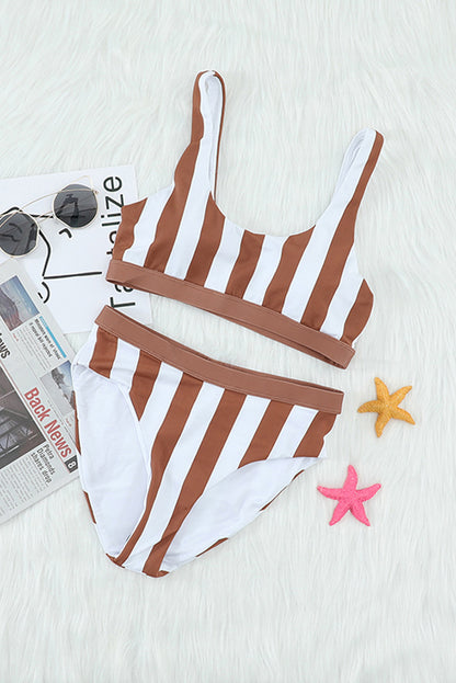 Retro Style High Waist Bikini Set