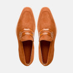 Sueded Goatskin Penny Loafer Cognac