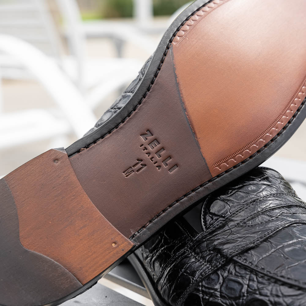 Tuscany Crocodile Penny Loafer | Black