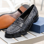 Tuscany Crocodile Penny Loafer | Black