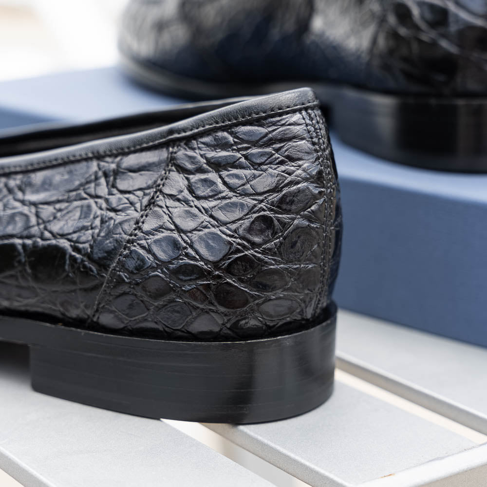 Tuscany Crocodile Penny Loafer | Black