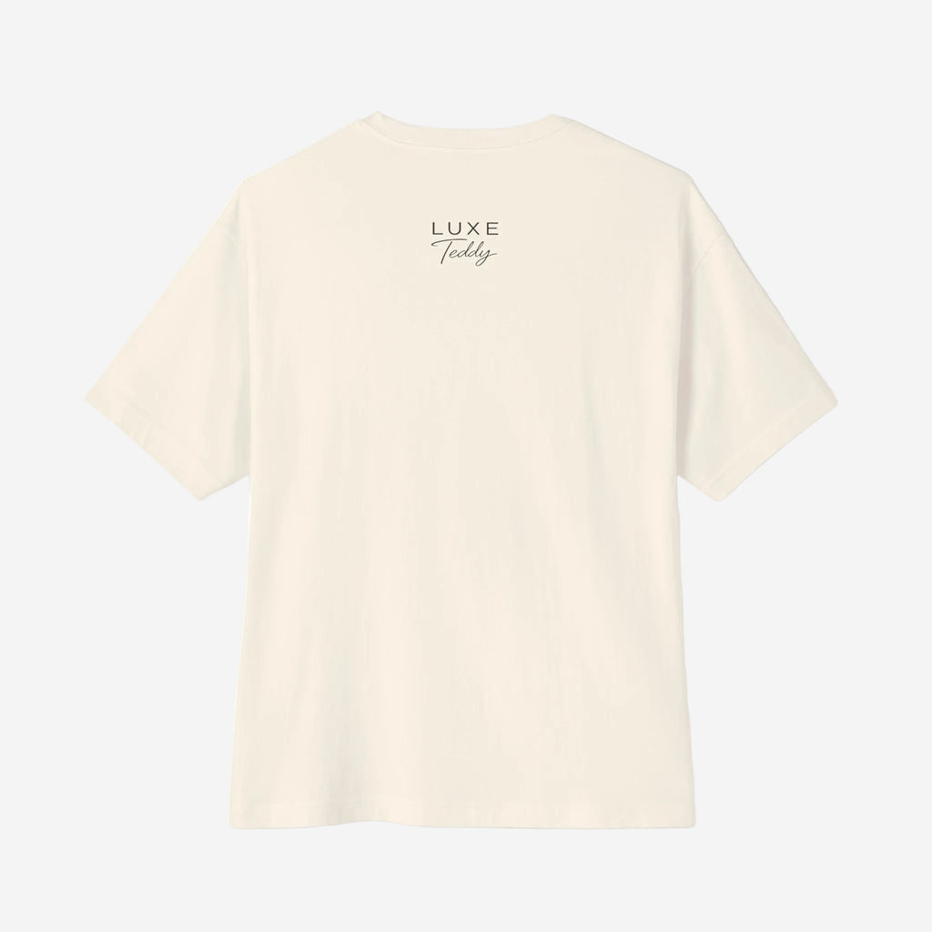 Luxe Teddy Oversized Vintage Green 'LUXE' Boxy Tee | 1021