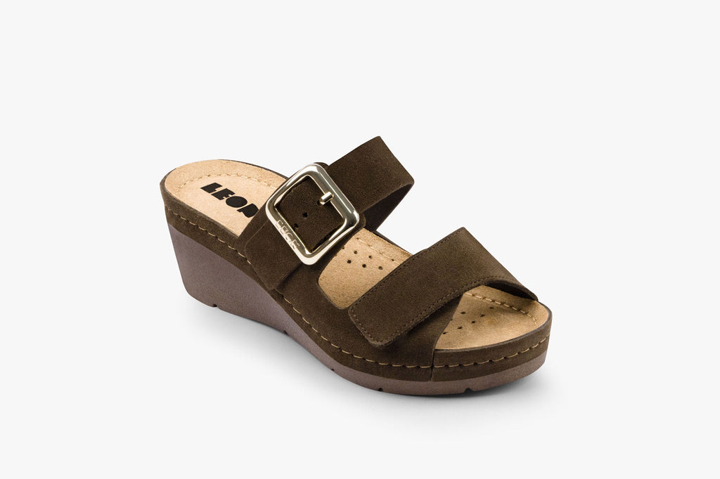 Amara by LEON Women’s Leather Sandals | Adjustable Comfort Sandals with Gel-Insole