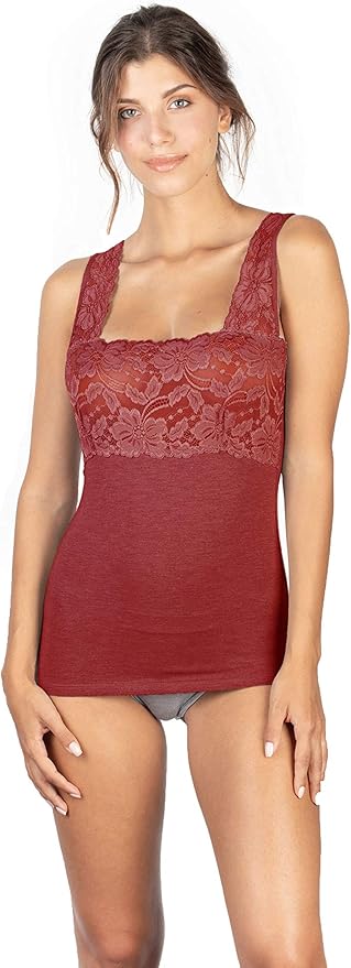 EGI Luxury Modal Women's Lace-Trimmed Tank Top
