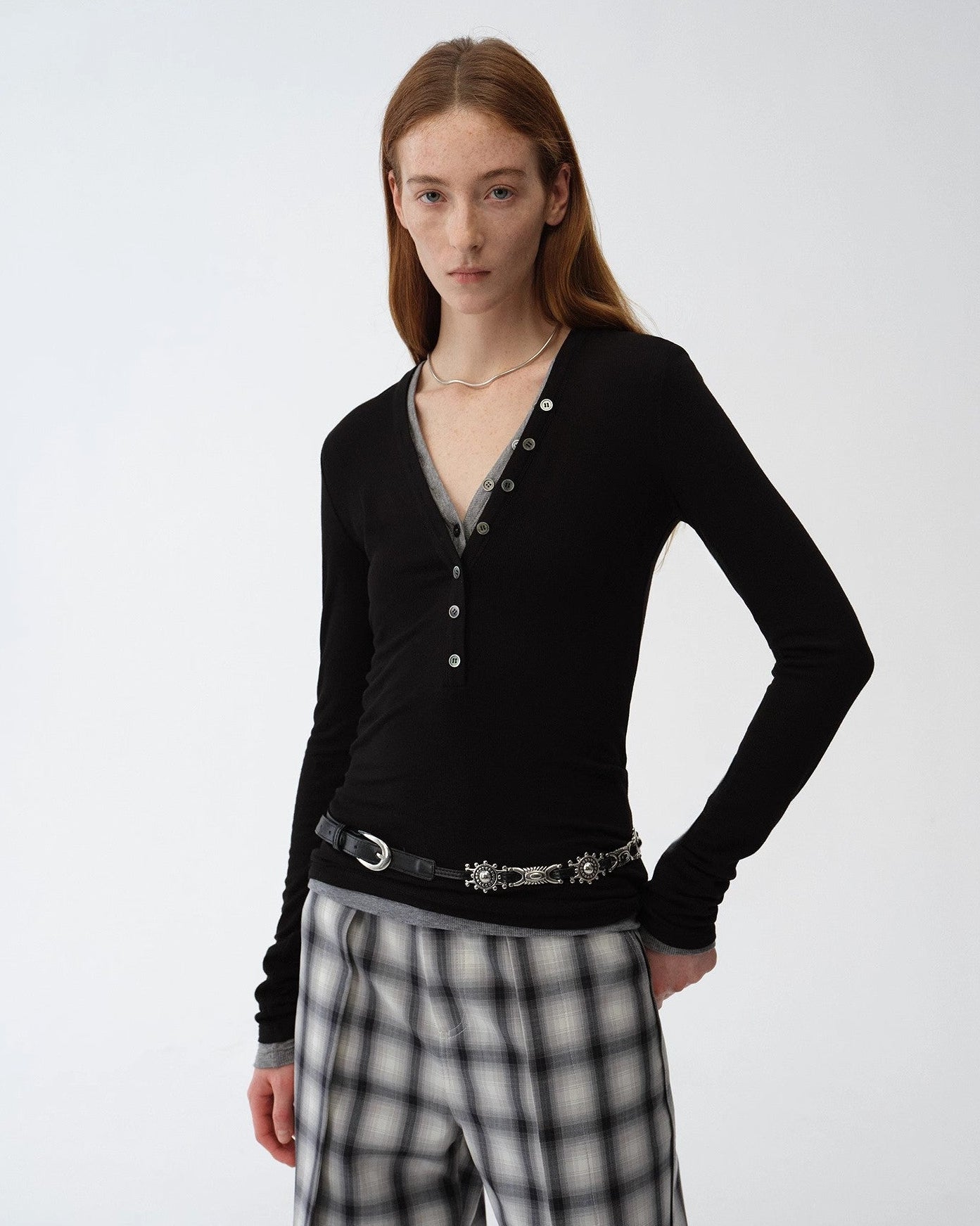 FireladyFur Slim Fit Tencel Wool Women's Henley Shirt