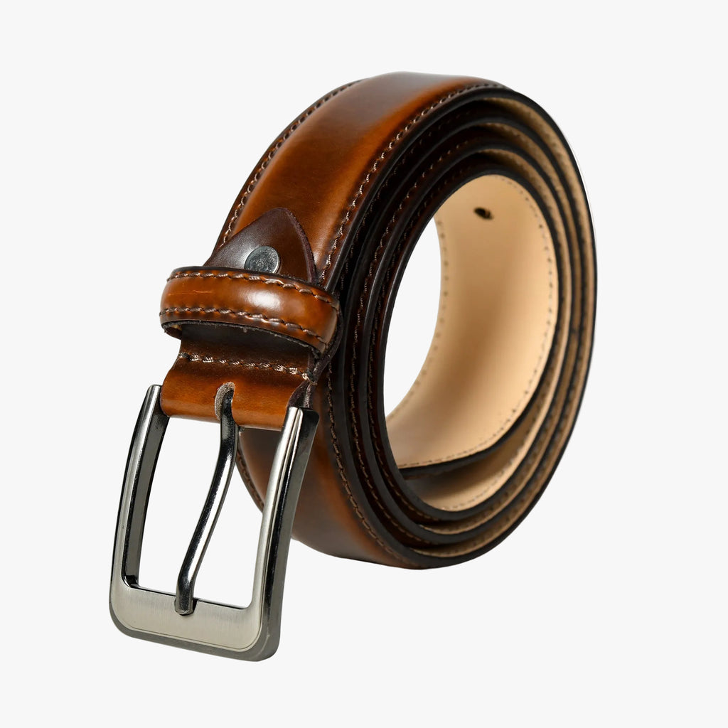 Eclipse Walnut Brown Leather Belt