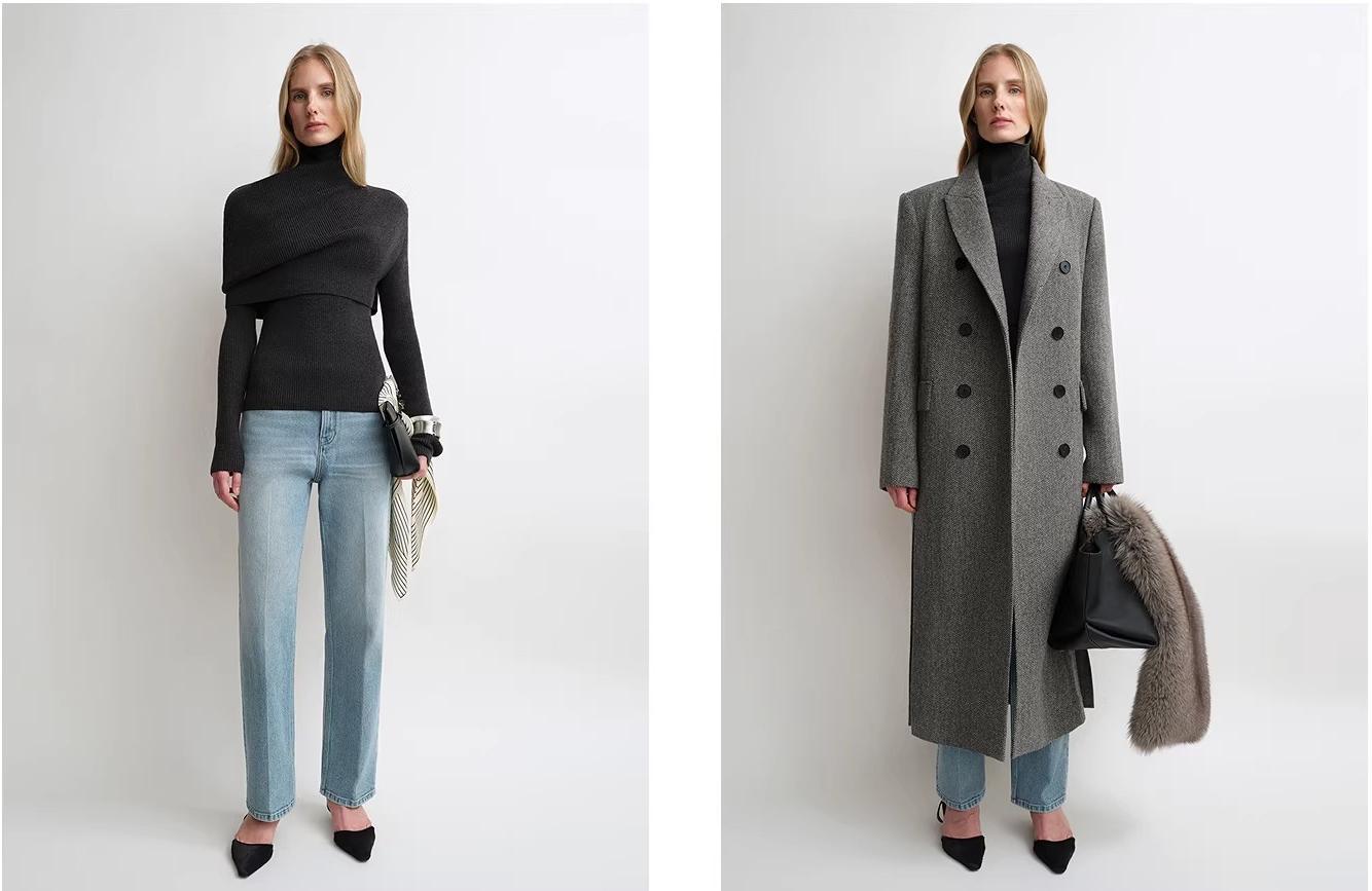 Merino Wool Turtleneck Sweater with Detachable Shawl | 2-Piece Knit Set 'Elegant Layers'