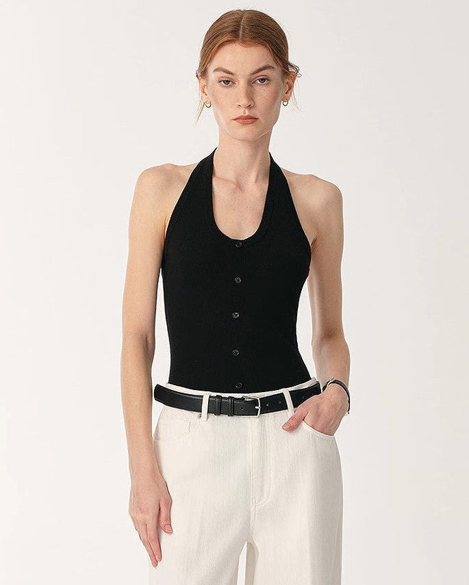 Wool All-Match Halter Neck Jumpsuit for Women