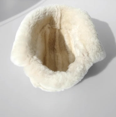 Merino Wool Warm Earmuffs Genuine Leather Aviator Hat