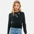 Embellished Sweater in Black
