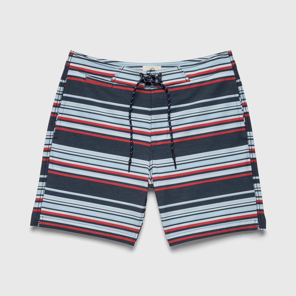 Duke 7.25” Stripe Boardshort | Navy Combo