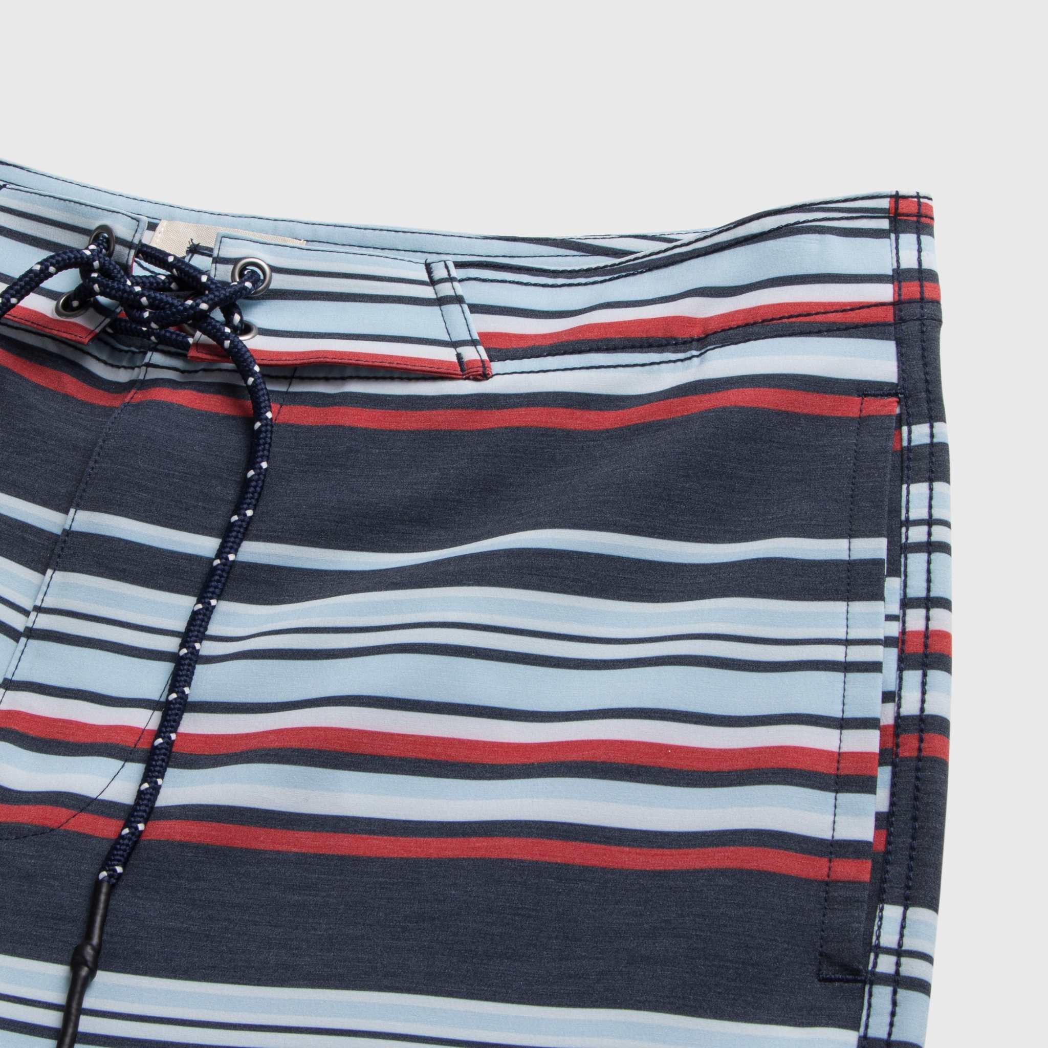 Duke 7.25” Stripe Boardshort | Navy Combo
