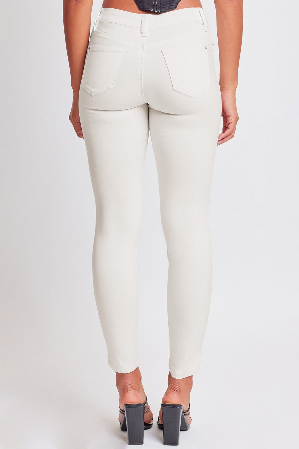 White Hyperstretch Mid-Rise Skinny Jeans
