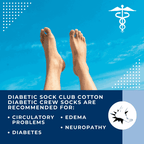 Women's Cotton Diabetic Crew Socks | 6 Pairs