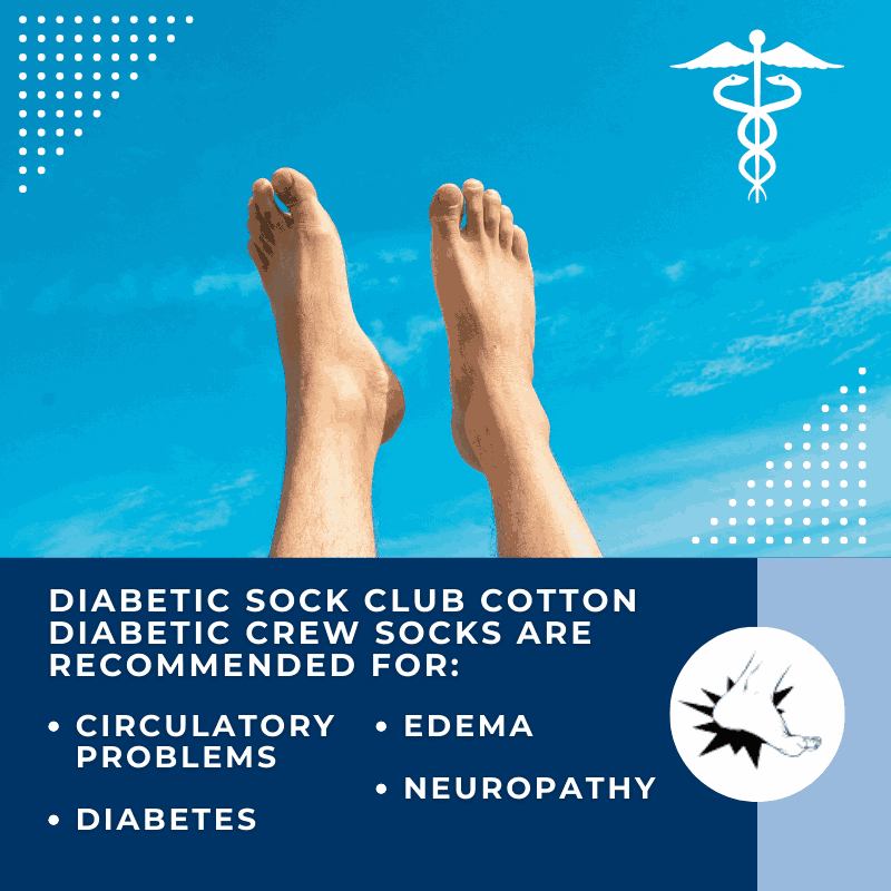 Women's Cotton Diabetic Crew Socks | 6 Pairs