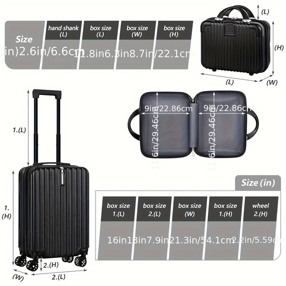 2-Piece Spinner Luggage Set | 20” Carry-On & 14” Crossbody Handbag