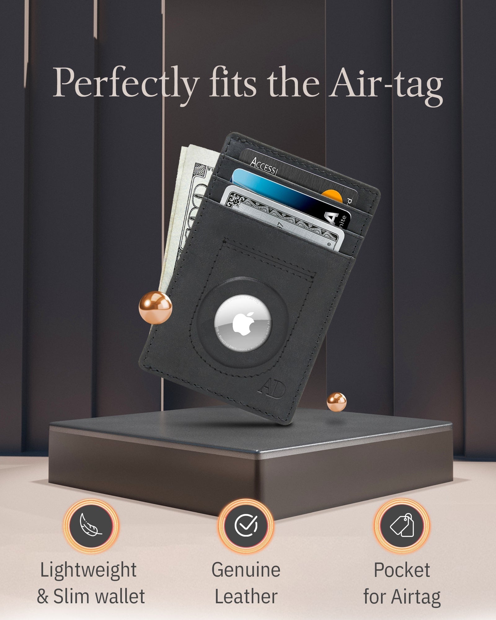 Slim Card Holder with Air Tag Holder