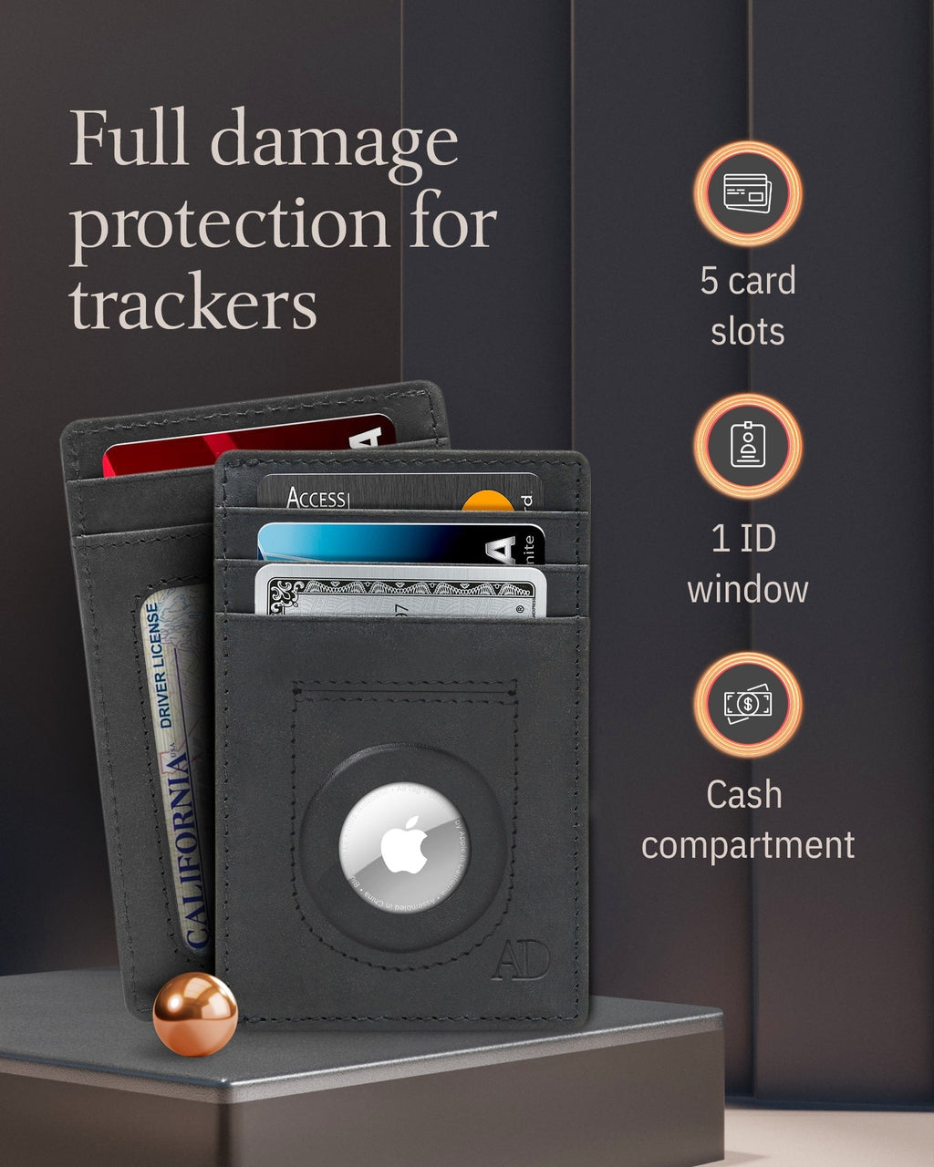 Slim Card Holder with Air Tag Holder