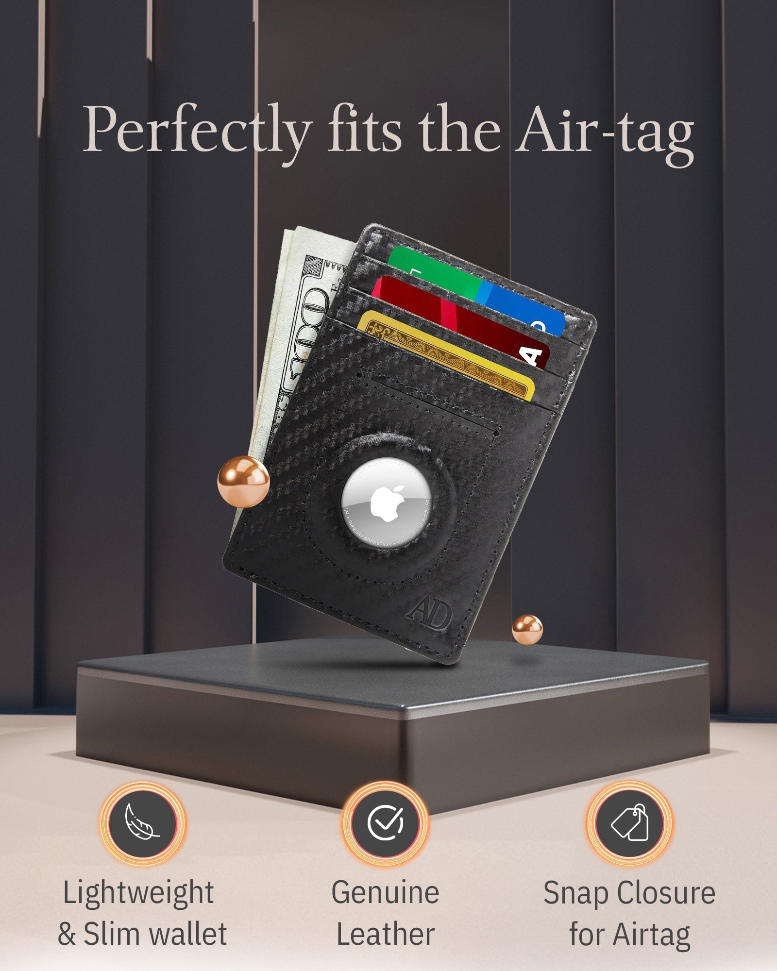 Slim Card Holder with Air Tag Holder