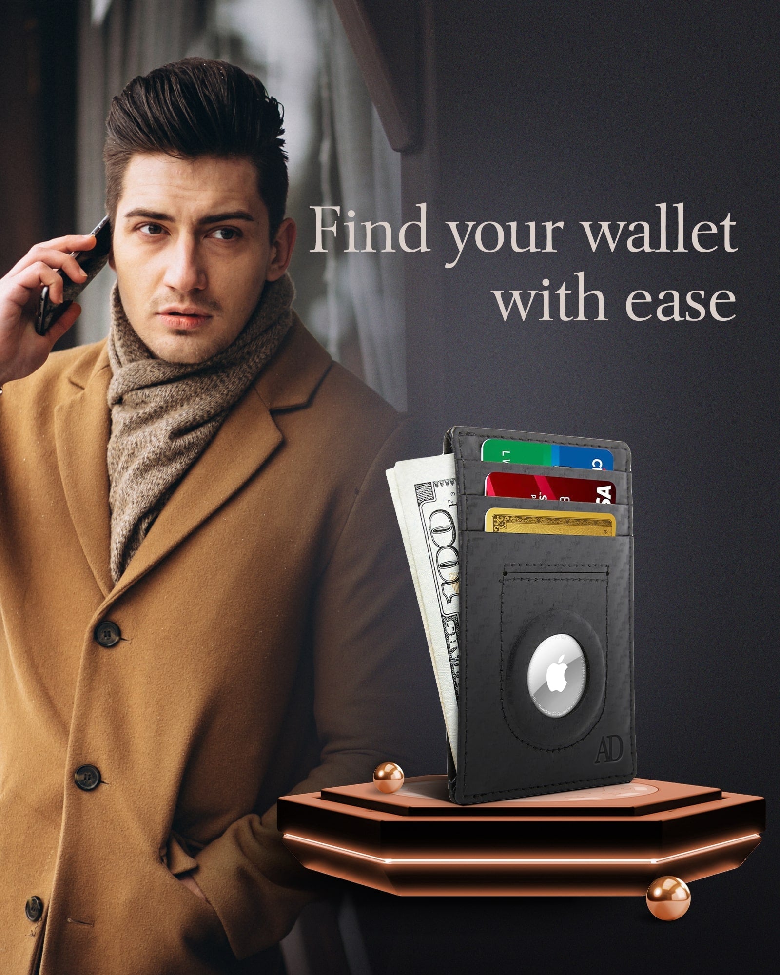 Slim Card Holder with Air Tag Holder