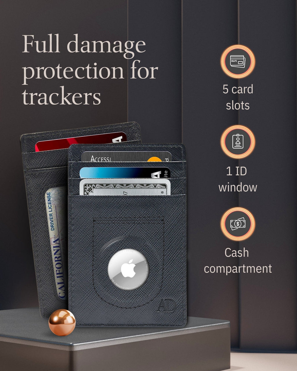 Slim Card Holder with Air Tag Holder