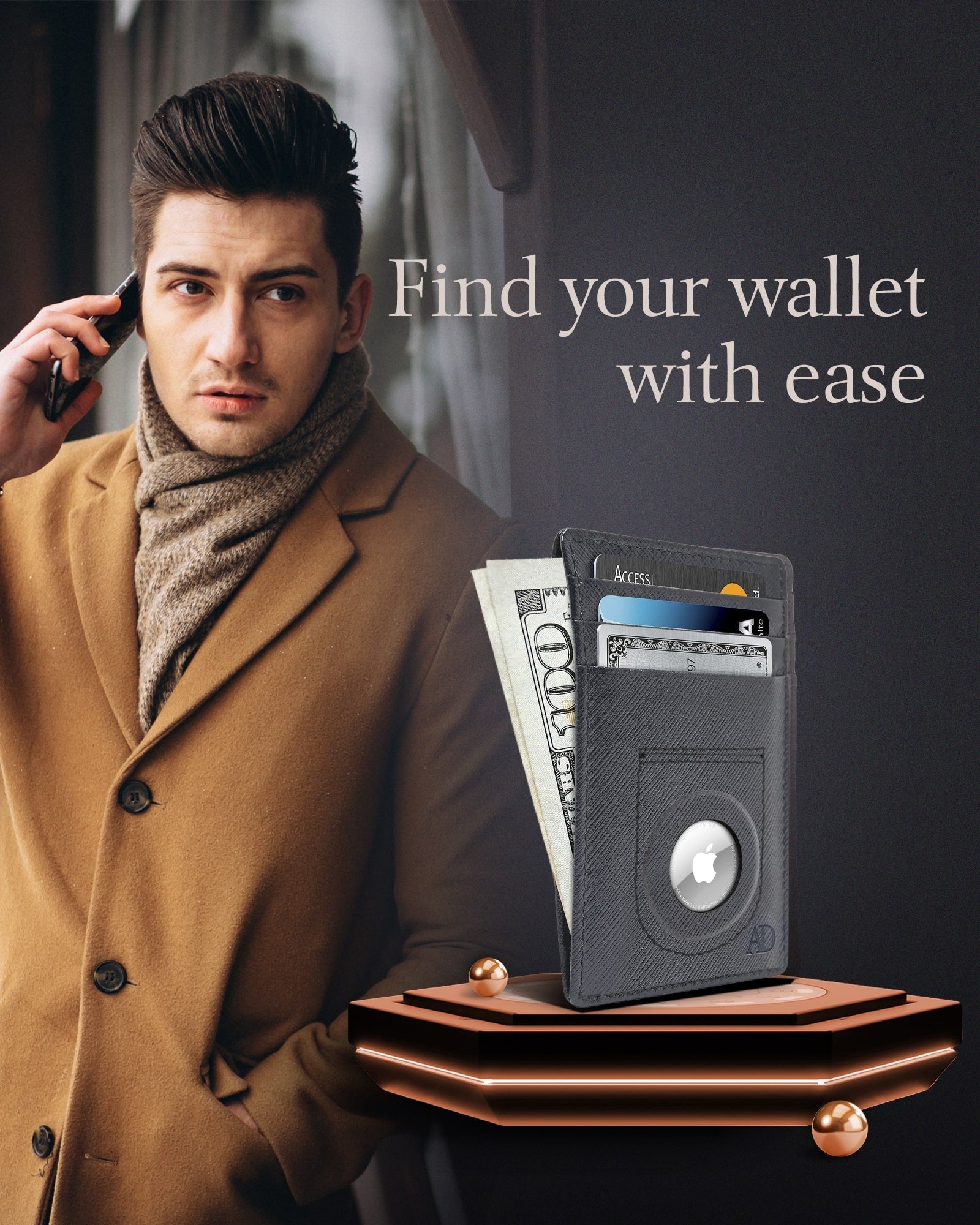 Slim Card Holder with Air Tag Holder