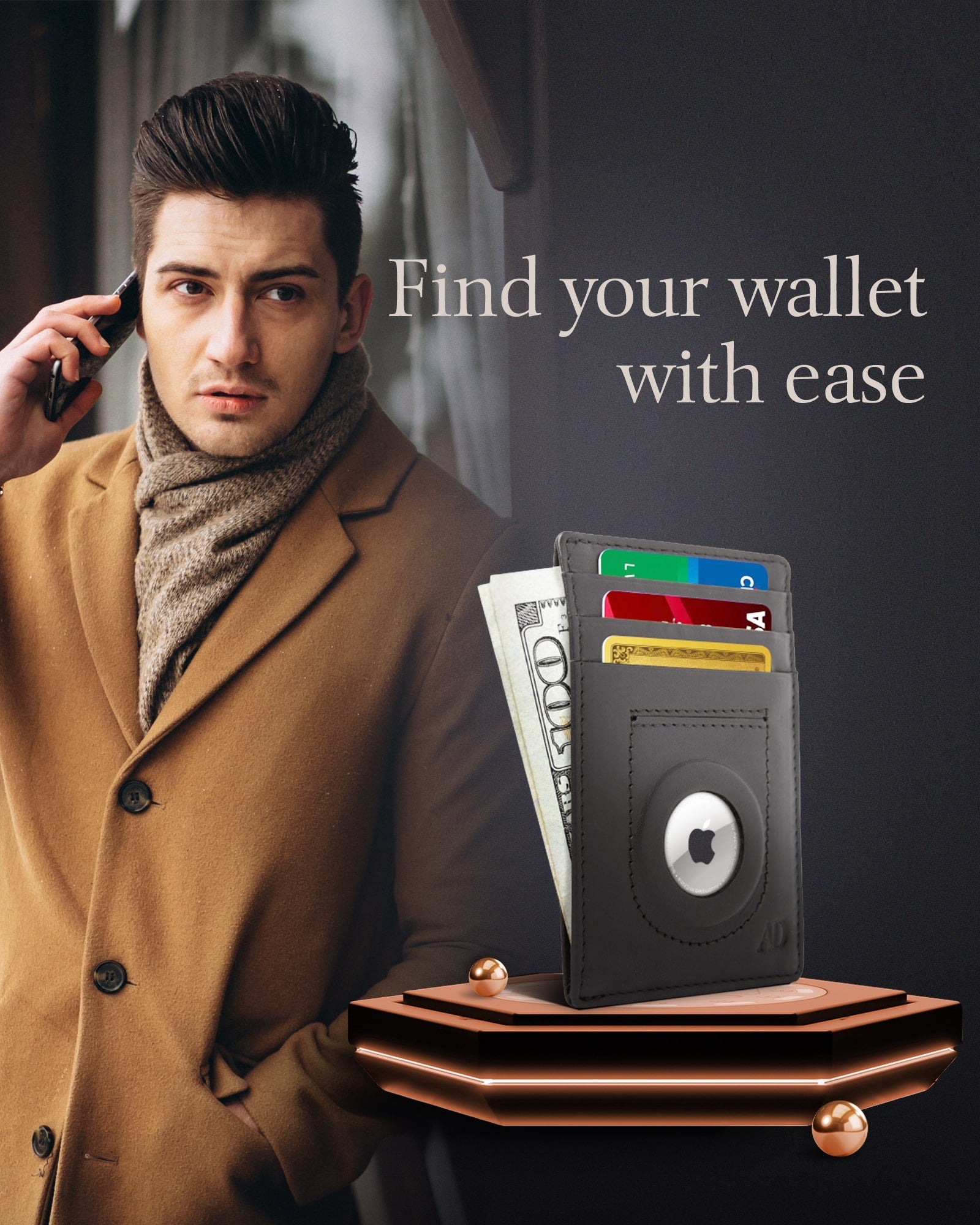 Slim Card Holder with Air Tag Holder