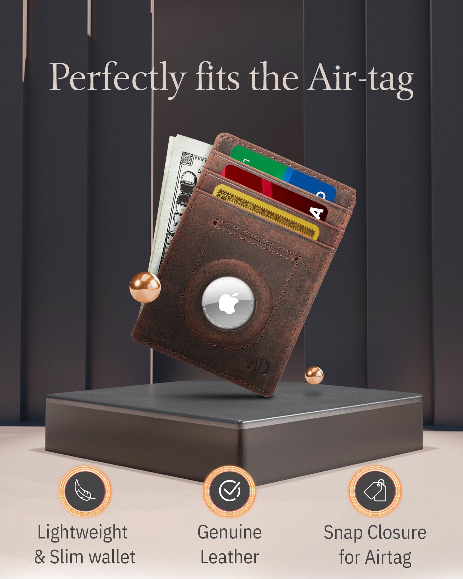 Slim Card Holder with Air Tag Holder