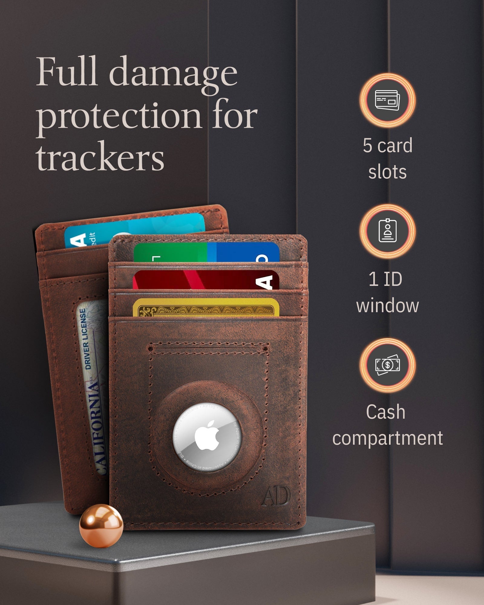 Slim Card Holder with Air Tag Holder