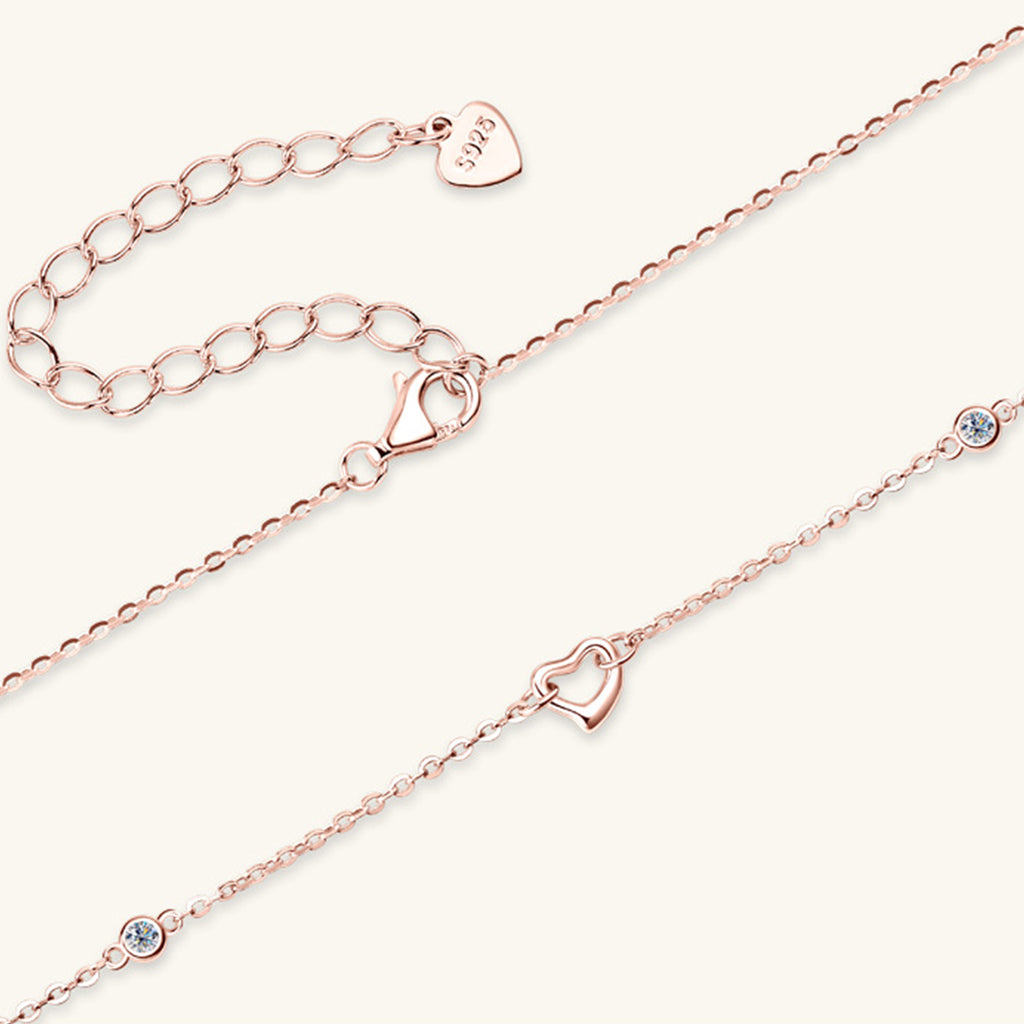 Silver Heart Moissanite Pendant Necklace