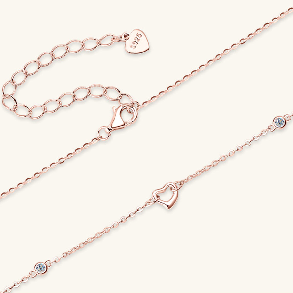 Silver Heart Moissanite Pendant Necklace