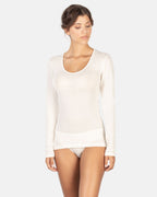 EGi Luxury Merino Wool Silk Women's Long Sleeve T-Shirt | 143
