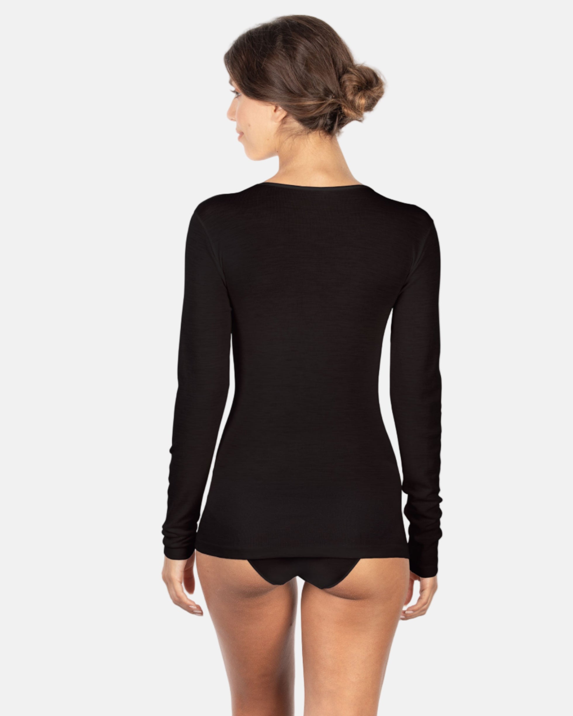 EGi Luxury Merino Wool Silk Women's Long Sleeve T-Shirt | 143