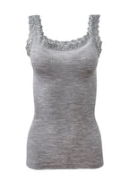 EGI Luxury Wool Silk Camisole with Macramé Lace Trim