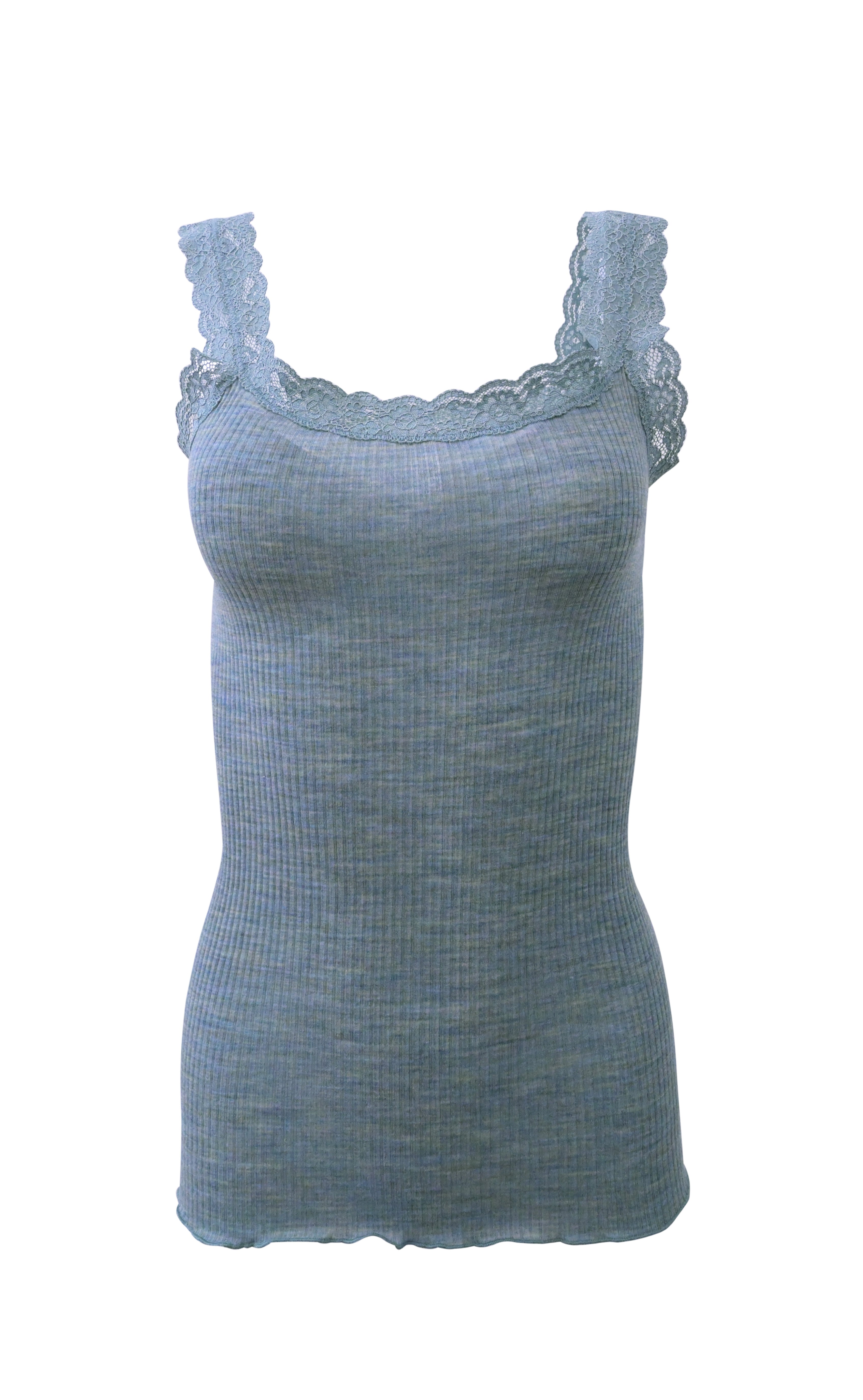 EGi Luxury Wool Silk Lace Trim Tank Top | 1491