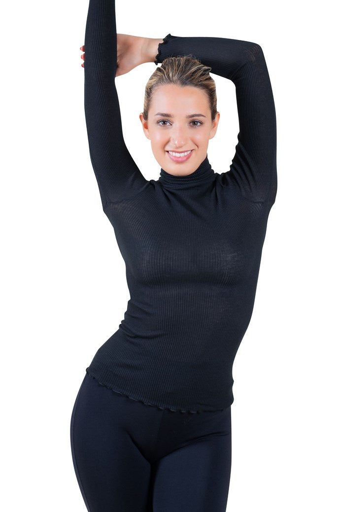 EGi Luxury Wool Silk Turtleneck Long Sleeve Top | 1494