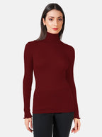 EGi Luxury Wool Silk Turtleneck Long Sleeve Top | 1494