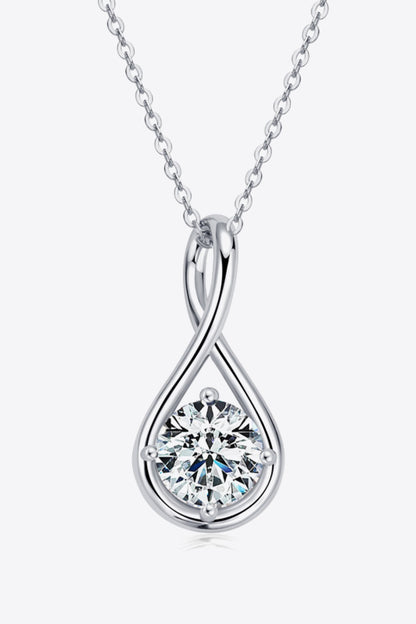 Silver 2 Ct Moissanite Pendant Necklace