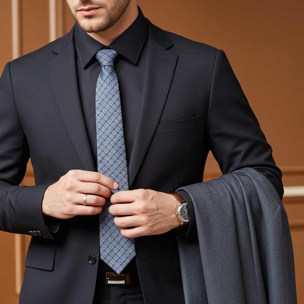 David Button-Up Shirt with Contrast Details Black | Contemporary Fit (Regular)