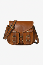 Two Pocket Leather Sling Bag